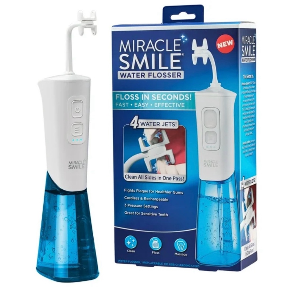 Miracle Miles Water Flosser - White and Blue